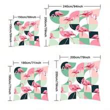 1 件热带植物与几何图案遮阳篷，轻盈舒适，热带度假风格，100% 涤纶，矩形，防水，防紫外线，适用于户外花园、露台、海滩、夏季，附赠尼龙绳 - 彩色 - 查看 11