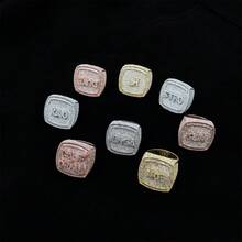 Customized Hip-Hop New Products DIY Mini Letter Ring Exaggerated Niche Square Ring Jewelry - Rose Gold - View 2
