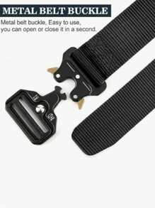 2pcs Men's Outdoor Sports Canvas Tactical Quick Release Waist Belt, Suitable For Casual, Outdoor, Hiking
