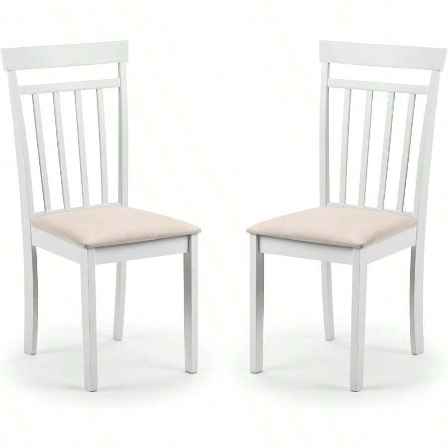 White Wood Coast Dining Chairs Set Of 2 - White - View 1
