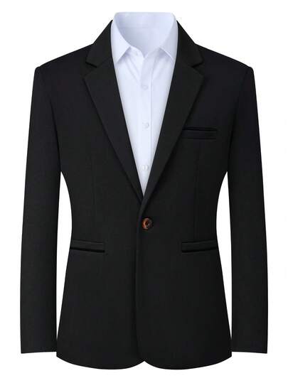 男士正装商务西装外套，缺口领单扣简约高端西装外套，适合婚礼、典礼、节日活动