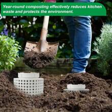 1 pezzo Compostiera in PVC salvaspazio per il compostaggio dei vermi, adatta per piccoli vasi e giardini, in materiale plastico rotondo a prova di odori, ideale per la cura del prato, tubo per il compostaggio del tè di vermi, laghetto per gamberi, aiuola di fiori, drenaggio del fondo dello stagno dei pesci, rotondo a prova di odori, ideale per la cura del prato - Tubo per il compostaggio del tè di vermi, filtro per laghetto, drenaggio del fondo dell'acquario, con coperchio a vite, tubo per il compostaggio dei vermi per l'orto - Salvaspazio, bianco - Perfetto per il giardino e la cura del prato
