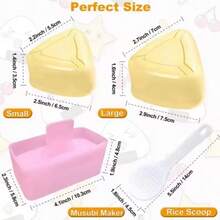 4PCS/Set Onigiri Mold Rice Mold Musubi Maker Kit Musubi Maker Press Classic Triangle Rice Ball Mold Maker Sushi Mold For Lunch Bento And Home DIY - Yellow - View 3