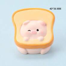 1pc Pig Figurine Resin Car Decoration, Animal Cartoon Baozi Pig Figurine Office Desk Ornament