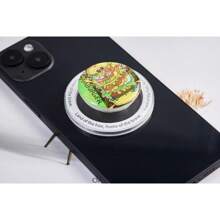 Soporte magnético plegable y telescópico personalizado para teléfono con ilustración dibujada a mano, accesorios para teléfono