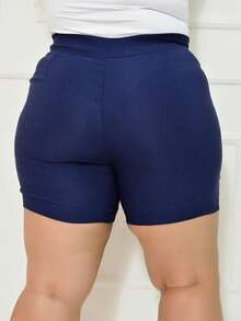 Short Plus Size 2 Cintos Meio da Coxa Verão Tecido Bengaline Premium