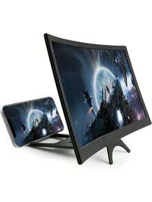 Screen1pcs Magnifier For Cell Phone, 12" Curved Phone Magnifying Screen Upgraded HD 3D Phone Screen Amplifier Phone Stand With Screen Enlarger Compatible With All Smartphones For Movies Videos
