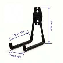 重型钢制车库储物挂钩，带防滑涂层；实用的壁挂式挂钩，用于悬挂自行车、梯子和园艺工具；黑橙色，1 件/2 件橙色，黑色