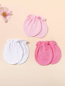 Set de 3 manoplas antiarañazos para bebés recién nacidos - Multicolor - Ver 2