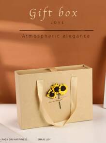 1 Stück Sonnenblumen Geschenkbox, Geschenkbox aus Material und Papier, leicht luxuriös, hochwertiges, sonnenblumenförmige Geschenkbox, geeignet für Heimdekoration, Hochzeitsgeschenk, Hochzeitsjubiläumsgeschenk, Geschenk für Freundin, Muttertagsgeschenk