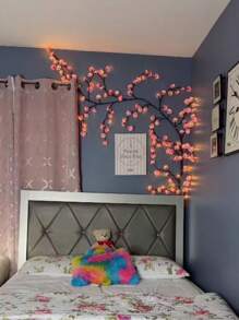 Gnkdfon Cherry LED Tree Branch Lights For Wall,USB Powered Willow Vine Lights Room Decor,Cherry Blossom Willow Vine Twig Decor Garland With 144 LED Lights And Remote,8 Lighting Modes,Vine Tree Decor Nightlight, Suitable For Indoor Atmosphere, Party, Holiday And Gift Ideas
