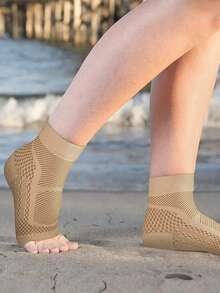 1pc Women Sports Ankle Support Compression Sock, Foot Arch Plantar Fasciitis Ankle Sleeve Swollen Ankle Protector, Suitable For Daily Wear