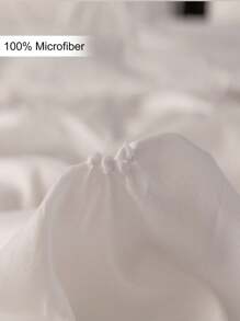 Juego de ropa de cama de 2/3 piezas con funda nórdica plisada de poliéster blanco, estilo minimalista moderno, apto para todas las estaciones (1 funda nórdica + 1/2 fundas de almohada)