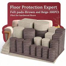 104/300pcs Premium Felt Furniture Pads Set - Non-Slip Heavy Duty Protection Chair Pads For Hardwood And Laminate Floors, Multi-Purpose Self-Adhesive Chair Leg Floor Protectors For Tables, Chairs And Appliances,Noise Reduction Without Scratches,Suitable For Kitchen, Living Room,Cafe(Brown,Beige) - Multicolor - View 7