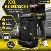 Stilpack Wheeled Travel Bag, olive green, 120 l, Trolley - Schwarz - Übersicht 5