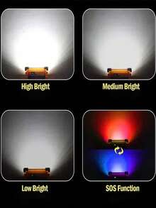 1PC 3600MAH Portable Solar Floodlight, High-Power Rechargeable Camping Light, 5 Lighting Modes, USB Rechargeable, Outdoor Waterproof, Adjustable Bracket, Easy To Install, Very Suitable For Emergency Situations, Car Maintenance, Outdoor Camping, And Street Lighting - Orange - View 8