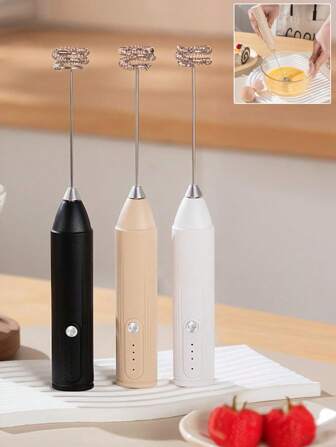 1 stuk draagbare elektrische melkopschuimer, thuis bakken en koffie roeren, mini-schuimmaker elektrische draadloze mini-koffieopschuimer voor latte, cappuccino, chocolade, draagbare schuimmaker