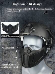 1 pieza Máscara facial de caza desmontable: sistema de camuflaje nocturno/máscara de gas/escudo facial de francotirador intercambiable en 30 segundos