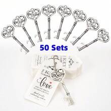 10/30/50 PCS Quà tặng đám cưới Móc mở chai chìa khóa, Quà tặng tiệc cô dâu có thẻ cảm ơn và dây chuyền, Quà tặng tiệc em bé cho khách hoặc quà lưu niệm cho khách số lượng lớn - Nhiều màu - Xem 18