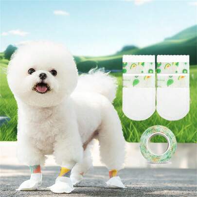 Disposable Pet Foot Covers, Non-Woven Waterproof Anti-Slip Dog Leg Sleeves, Washable Pet Shoes