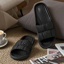 Unisex Bathroom Slippers, Soft Bottom, Anti-Slip, Thick Sole, Indoor/Outdoor, Comfortable, Casual, Suitable For Home, Bathroom, EVA Material - White - View 3