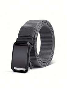 Men's Nylon Ratchet Belt, Fashionable Nylon Fabric Automatic Buckle Belt For Outdoor Casual Jeans, Golf, Suitable For Teenagers, Summer Outdoor Sports Or Vacation Travel, Graduation Gift, Birthday Accessory, Or Daily Wear