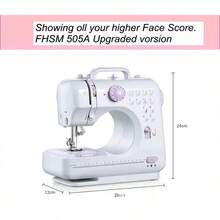 Máquina de coser eléctrica portátil para dormitorio, máquina de coser eléctrica multifuncional para el hogar, máquina de reparación de overlock de velocidad ajustable, 12 patrones de puntadas, portátil para el hogar para jeans, almohadas, muñecas, ropa, - Tipo de Enchufe A USA (110-127V) - Ver 4