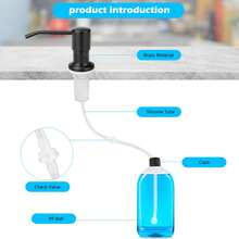 Kitchen Black Sink Soap Dispenser, 360 Degree Rotating Pump With 1.2-Meter Tube - Black - View 4
