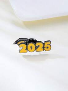 1pc 2025 Doctoral Graduation Cap Brooch, Student Achievement Perfect Score Memorial Gift - 2025 Doctoral Hat - View 1