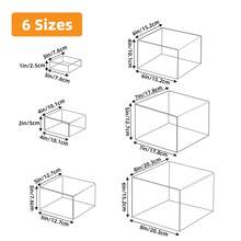 Tomnk 6Pcs Clear Acrylic Boxes For Display, Acrylic Risers Display Stands Cube Display Boxes With Hollow Bottoms, Variety Of Storage Methods, Suitable For Bedrooms, Living Rooms, Banquet Halls, Mother's Day Decor, Ideal Mother's Day Gift - 無色 - 查看 4