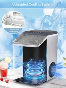 Nugget Ice Maker Countertop, 50lbs/24H Soft Chewable Pebble Ice Machine, Portable Pellet Ice Makers With Self-Cleaning For Home Kitchen Office, Stainless Steel