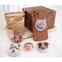 Personalized Phone & Kindle Grip, Custom Phone Grip, Pet Photo Phone Grip, Dog Mom Gift, Custom Kindle Grip - Multicolor - View 1