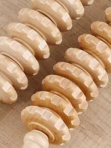 1 Multifunctional 9-Wheel Wooden Massage Roller Scraping Gua Board Wooden Massage Tool Full Body Meridian Massager,School,Back To School,Travel,Travel Essentials,Home Essentials,Spa,Massage Tool,Massage,Massager,Spa - Yellow - View 10