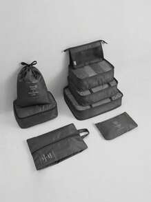 8-1PC Travel Clothes Organizer Set, Large Capacity Multi-Functional Packing Cubes With Zipper Closure, Handheld Travel Bag, Storage Bag, Mesh Bag, Cosmetic Bag, Shoe Bag, Bottle Sleeve, Drawstring Bag, Regular Bag, Luggage Bag, Underwear Organizer, Hospital Bag, Waterproof Toiletry Kit For Shirts, Underwear, Clothes, Cosmetics, Toiletries, Toothbrush And Toothpaste