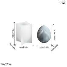 2pcs Minimalist Striped Rabbit Egg Shaped Decor, Creative Handmade Gift, Aromatherapy Candle Mold - White - View 5