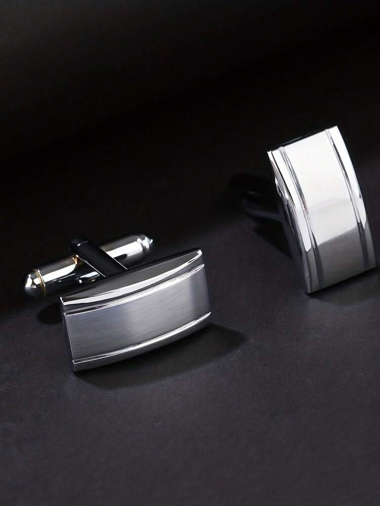 Gemelos de alta calidad y lujo para hombre, con diseño cuadrado en colores dorado, plateado y gris para eventos formales - gemelos - Añade 4