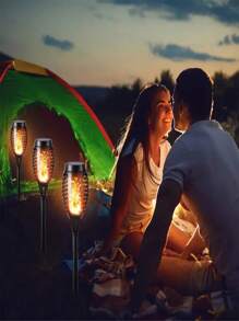 6 pezzi di luci da esterno, luci solari per esterno upgrade set da 6 pezzi, luci solari a torcia con fiamma tremolante, luci da giardino, luci da cortile, luci da prato, luci decorative da torcia per vialetti, giardino, patio