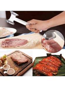 嫩肉锤，不锈钢牛排锤，厨房工具，重型双面，用于嫩化牛排
