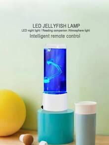 1pc Jellyfish Lamp, Mesmerizing Lava Lamp, Jellyfish Table Lamp, Mood Light, Color Changing Light, Bedside Lamp, LED Night Light, Lava Lamp - USB Powered, 7-Color Jellyfish Ambient Reading Lamp, Suitable For Bedroom, Living Room, Dining Room, Study, Library Lighting, Birthday, Holiday Gift