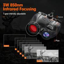 GTMEDIA N4 Night Vision Binoculars 300m Range, 5X Zoom, 1080P HD Video, Rechargeable Battery, 7-Level Infrared Adjustable For Outdoor Hunting & Wildlife Observation - Black - View 11
