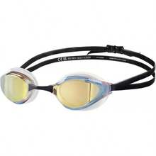 Gafas de natación de carreras de pitón unisex para hombres y mujeres, anti-vaho, sin fugas,áximo confort, doble correa, lente espejo/no espejo - Oro-blanco-negro - Ver 3