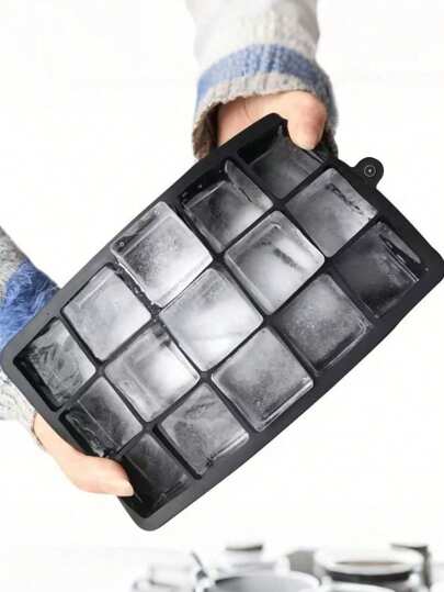 1pc Silicone Ice Cube Square Ice Mold, Easy Release Non-Stick Silicone, Easy-To-Use 15-Slot Ice Cube Maker Tray, For Refrigerator, Multi-Grid Ice Cube Mold For, For Making Beverage, Cocktail And Coffee Ice Cubes, Suitable For Home, Bar Party, Providing Uniform Crystal Clear Ice Cubes, Essential Kitchen Bar Gadget, Kitchen Accessories Back To School