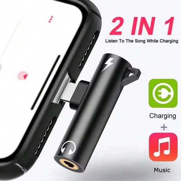 1 Stück Kopfhörer-Adapter Lightning zu 3,5 mm AUX Audio Buchse und Ladedongel Kopfhörer-Splitter kompatibel mit 14 Pro Max/14 Pro/14 Plus/14/13/12/11/XS/XR/iPad Serie Konverter