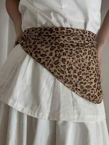 1pc Women 2025 Spring/Summer Fashion Lightweight Leopard Print Bandana Head Scarf, Stylish Minimalist Headscarf, Suitable For All Seasons - Multicolor - View 5