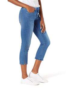Women's Stretch Denim Shorts & Denim Capri Pants ,Mid-Length Jean Bottoms For Casual Chic