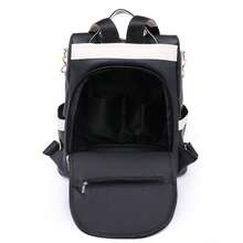 Fashion Women's Large Capacity Anti-Theft Backpack, Colorblock Design, Suitable For Travel, Campus And Street Wear, School Backpack - Black - View 4