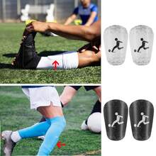 1 Pair Soccer Shin Guards With Football Pattern - Compact, Lightweight, Curved Design For Comfort, Unisex Soccer Accessory - Multicolor - View 5