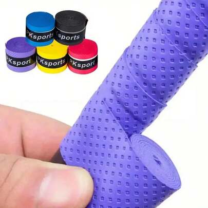 1 Pc Non-Slip Sweat-Absorbent PU Fabric Tennis Racket Grip Tape, Suitable For Tennis, Badminton, Fishing Rod - Universal Non-Slip Replacement Grip Wrap With Improved Feel And Shock Absorption