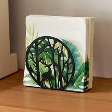 2pcs Gold Metal Tissue Paper Holder, Decorative Bar Tabletop Cafe Dining Room Napkin Dispenser - Multicolor - View 6