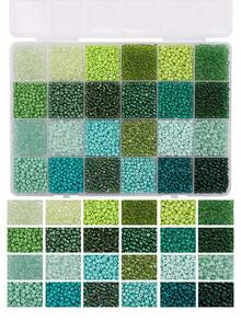 24格3毫米彩色玻璃珠，适用于手工珠宝制作、手链和项链DIY配件[5200颗]